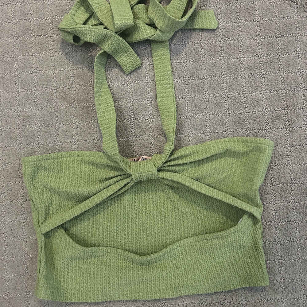 Green halter top